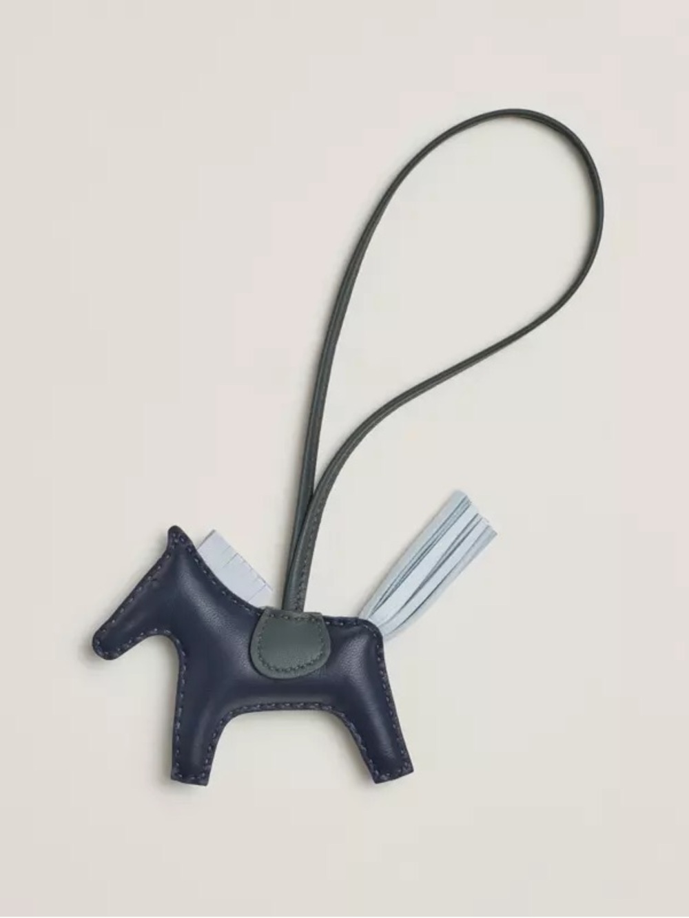 Authentic Hermes Rodeo PM Bag Charm Bleu Nuit Brume Vert Mangrove Green